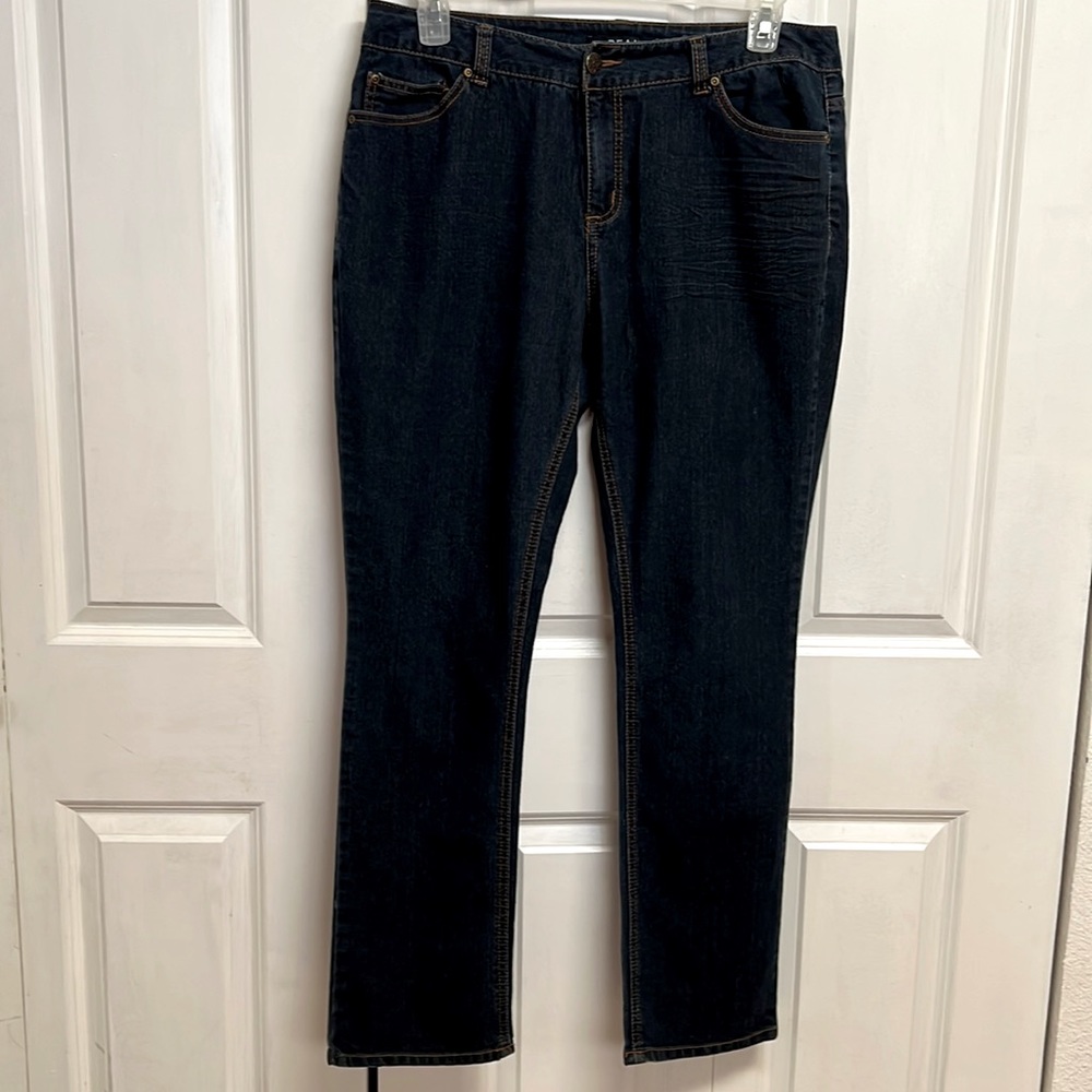 Beau Dawson Dark Denim Mid Rise 5 Pocket Stretch Jeans Size 16W
